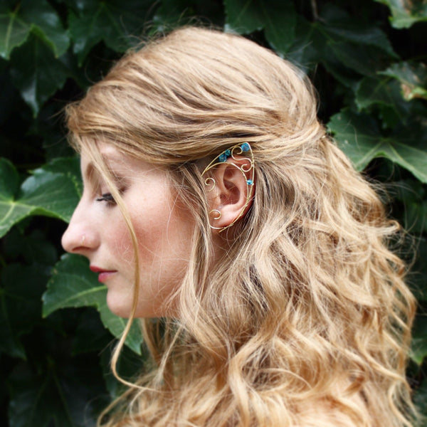 elfin ear cuffs pale pink and gold