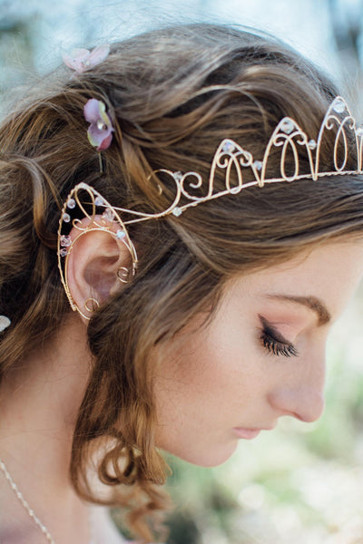 Dark Green Elfin Ear Cuffs