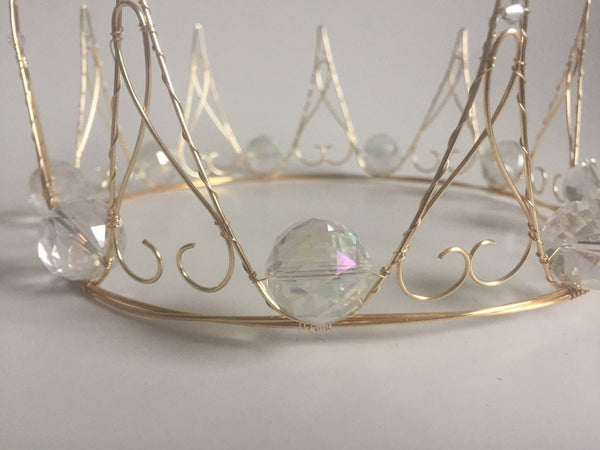Wire Princess Crown Gold with rounded jewels