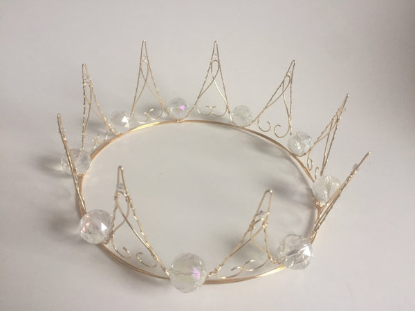 Wire Princess Crown Gold with rounded jewels