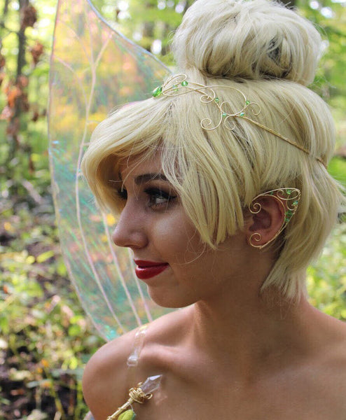 Elf Ear Cuffs Green and Gold