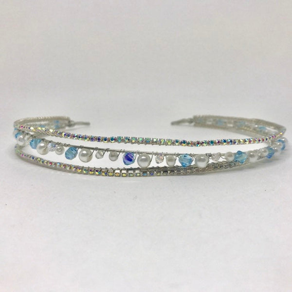 Bridal blue sparkle headband