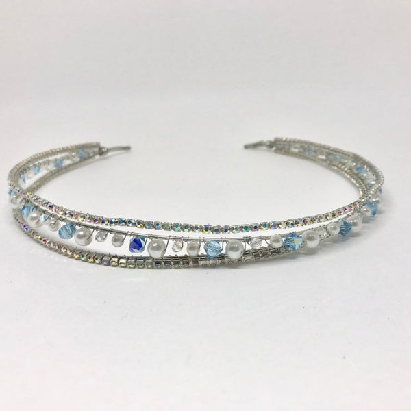 Bridal blue sparkle headband
