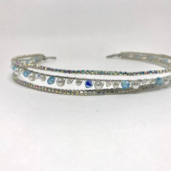 Bridal blue sparkle headband