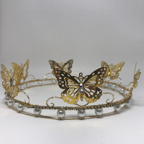 Gold butterfly crown