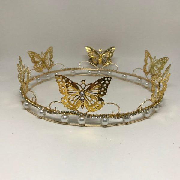 Gold butterfly crown