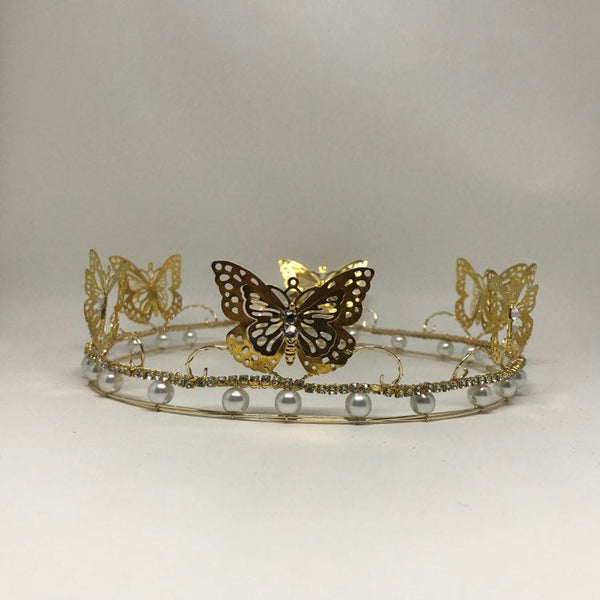 Gold butterfly crown