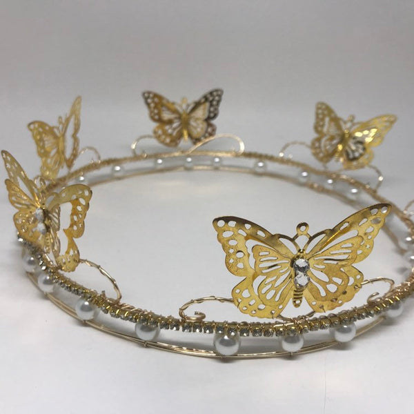 Gold butterfly crown
