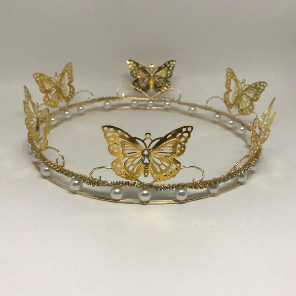Gold butterfly crown