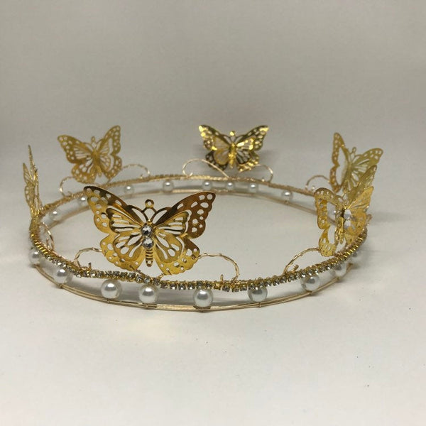 Gold butterfly crown