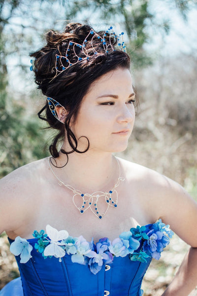 Blue Flower Petal Tiara