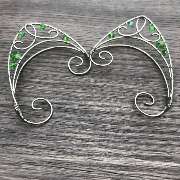 Elf Ear Cuffs Green and Gold