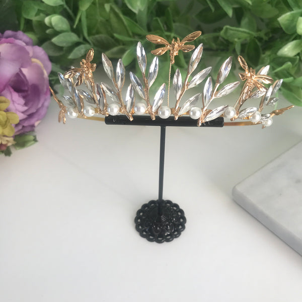 Dragonfly Tiara in Gold
