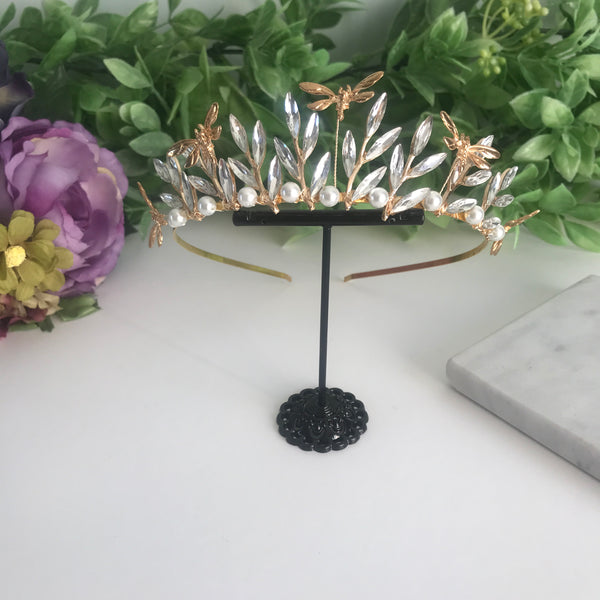 Dragonfly Tiara in Gold