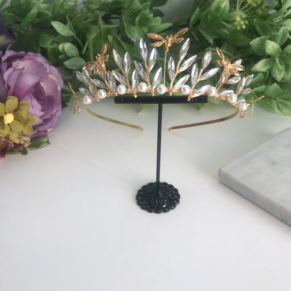 Dragonfly Tiara in Gold
