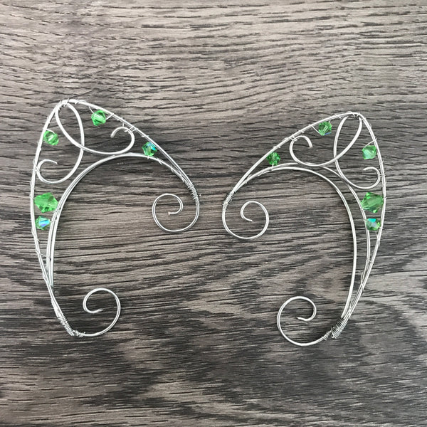 Elf Ear Cuffs Green and Gold