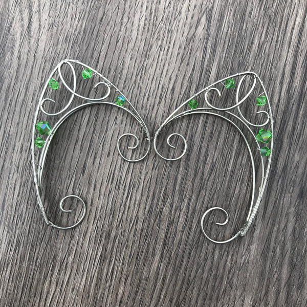 Elf Ear Cuffs Green and Gold