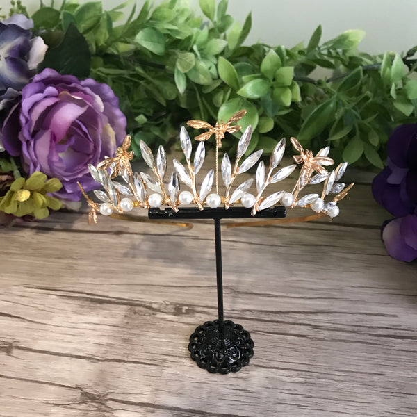 Dragonfly Tiara in Gold