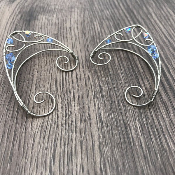 Fairy Ears Light Sapphire and Gold