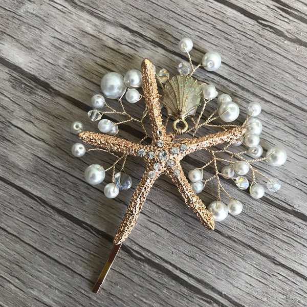 Gold starfish bobby pin