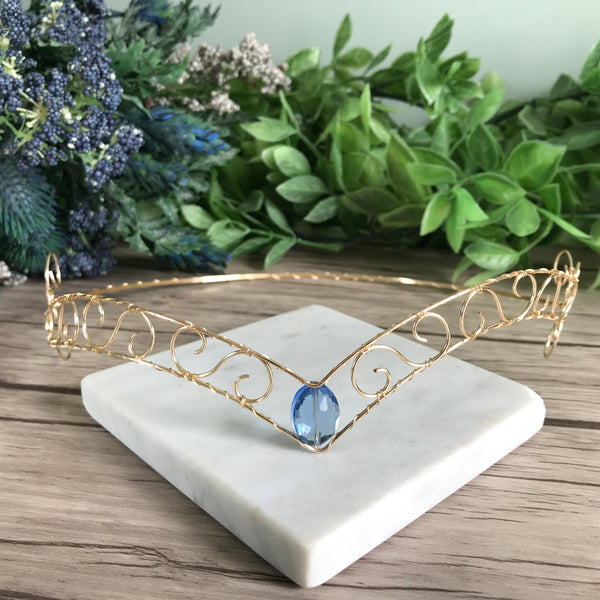 Blue Jewel Wire Circlet