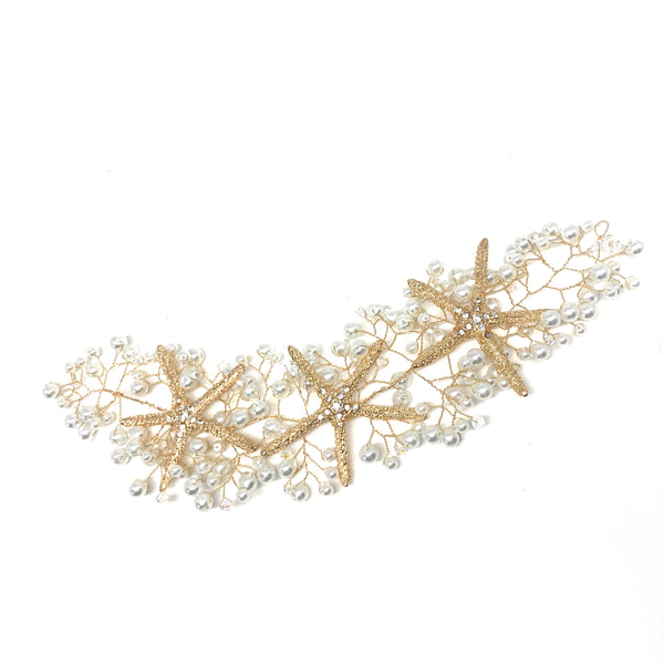 Starfish bridal hair piece
