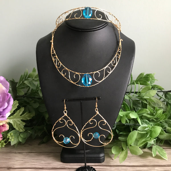 Blue Jewel Accessories Set Jasmine