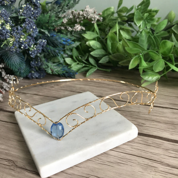 Blue Jewel Wire Circlet