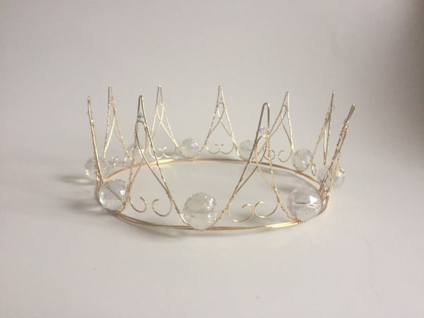 Wire Princess Crown Gold with rounded jewels