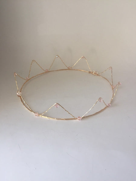 Pale Pink jewel wire crown "Simply Royal"