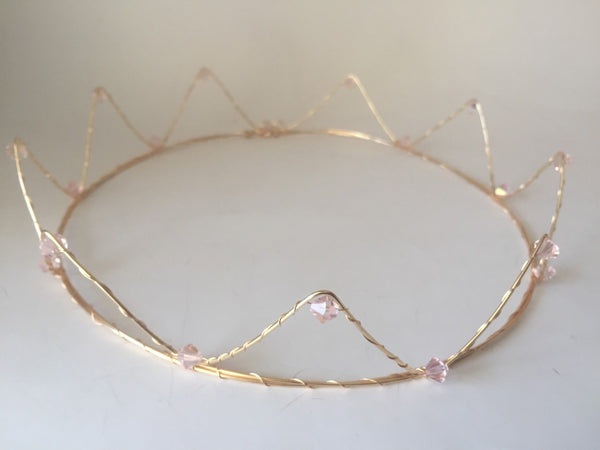 Pale Pink jewel wire crown "Simply Royal"