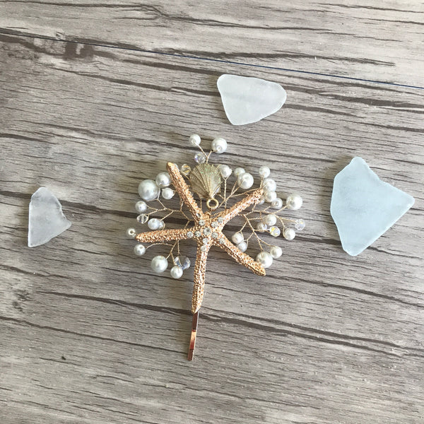 Gold starfish bobby pin
